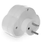R-270WS Rozgałęźnik podwójny z wyłącznikiem, 2x2P+Z, 16A, 230V; biały