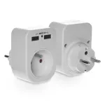 R-1USB Rozgałęźnik z uziemieniem; 1p+Z, 2xUSB 2.1A; biały