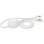 PWN-2/2X0,5/1,9 Przyłączacz z wtyczką płaską z wyłącznikiem nożnym do lamp, dwutorowy, 250V, 2,5A; 1,9m; biały