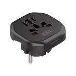 AD-EU/UNI czarny Adapter sieciowy uniwersalny (EU, UK, US, AU)