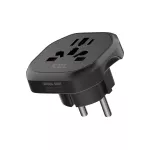AD-EU/UNI czarny Adapter sieciowy uniwersalny (EU, UK, US, AU)