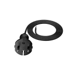 PP-21/2M/2X1/H05RR Przewód przyłączeniowy z wtyczką prostą IP20; 2x1; H05RR; 2m; czarny