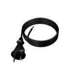 PP-21/3M/2X1,5/H05RR Przewód przyłączeniowy z wtyczką prostą IP20; 2x1,5; H05RR; 3m; czarny