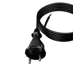 PP-21/3M/2X1,5/H05RR Przewód przyłączeniowy z wtyczką prostą IP20; 2x1,5; H05RR; 3m; czarny