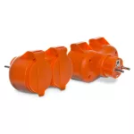 R-270P IP44 Rozgałęźnik podwójny 2x2P+Z, 16A, 250V; IP 44; pomarańczowy