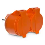 R-270P IP44 Rozgałęźnik podwójny 2x2P+Z, 16A, 250V; IP 44; pomarańczowy