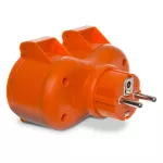 R-270P IP44 Rozgałęźnik podwójny 2x2P+Z, 16A, 250V; IP 44; pomarańczowy