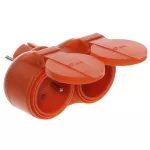 R-270P IP44 Rozgałęźnik podwójny 2x2P+Z, 16A, 250V; IP 44; pomarańczowy