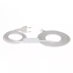 PWS-11/2X0,75/5,0 (1,5M OD WT.) Przyłączacz z wtyczka płaską z łącznikiem przelotowym; 2x0,75; H05VV-F; 5m; biały