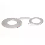 PWS-11/2X0,75/5,0 (1,5M OD WT.) Przyłączacz z wtyczka płaską z łącznikiem przelotowym; 2x0,75; H05VV-F; 5m; biały
