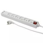 PS-670WS+USB/5,0 E Przedłużacz z sześciokrotnym gniazdem z wyłącznikiem i USB;ECO; 6X2p+Z; 10A; 5m; biały
