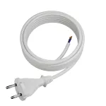 PP-21/5M/2X1/H05VV-F Przewód przyłączeniowy z wtyczką prostą IP20; 2x1; H05VV-F; 5m; biały