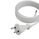 PP-21/5M/2X1/H05VV-F Przewód przyłączeniowy z wtyczką prostą IP20; 2x1; H05VV-F; 5m; biały
