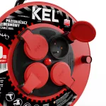 PB-PRO/D/50M/3X2,5/H05RR-F Przedłużacz bębnowy PROFESSIONAL LINE; 4x2p+Z; IP44; 16A; H05RR-F; 3x2,5; 50m; czerwony