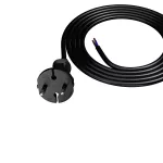 PP-21/2M/2X1/H05BQF B/ZAW Przewód przyłączeniowy z wtyczką prostą IP20; 2x1; H05BQF; 2m; czarny