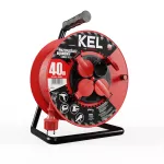 PB-PRO/D/S/40M/3X1,5/H05RR-F Przedłużacz bębnowy PROFESSIONAL LINE SCHUKO; 4x2p+Z; IP44; 16A; H05RR-F; 3x1,5; 40m; czerwony