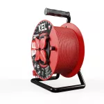 PB-PRO/D/S/40M/3X1,5/H05RR-F Przedłużacz bębnowy PROFESSIONAL LINE SCHUKO; 4x2p+Z; IP44; 16A; H05RR-F; 3x1,5; 40m; czerwony