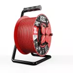 PB-PRO/D/S/30M/3X2,5/H05RR-F Przedłużacz bębnowy PROFESSIONAL LINE SCHUKO; 4x2p+Z; IP44; 16A; H05RR-F; 3x2,5; 30m; czerwony
