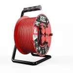 PB-PRO/D/S/50M/3X2,5/H05RR-F Przedłużacz bębnowy PROFESSIONAL LINE SCHUKO; 4x2p+Z; IP44; 16A; H05RR-F; 3x2,5; 50m; czerwony