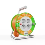 PB-ST/M/15M/3X1/H05VV-F Przedłużacz bębnowy ECO LINE, 4x2p+Z, 10A, 2300W, przewód 3x1mm H05VV-F; 15m; pomarańczowy