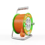PB-ST/M/15M/3X1/H05VV-F Przedłużacz bębnowy ECO LINE, 4x2p+Z, 10A, 2300W, przewód 3x1mm H05VV-F; 15m; pomarańczowy