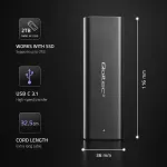 Qoltec Obudowa | kieszeń do dysków  M.2 SSD | NVME | PCI-E | USB-C