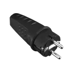 Wtyczka gumowa przenośna 2P+Z IP-44 250~/16A czarna UNISCHUKO WT-30G