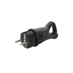 Wtyczka gumowa przenośna 2P+Z IP-44 250~/16A czarna UNISCHUKO z uchwytem WT-30GU