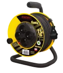 Przedłużacz zwijany na bębnie 4x2P+Z guma H05RR-F 3x1,5mm² - 15m MAX.3600W z zabezpieczeniem termicznym, mały bęben, seria Strong PZB1-40-15G