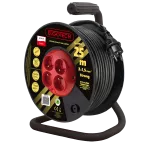 Przedłużacz zwijany na bębnie 4x2P+Z guma H05RR-F 3x1,5mm² - 25m MAX.3600W z zabezpieczeniem termicznym, seria Strong PZB-40-25G
