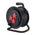 Przedłużacz zwijany na bębnie 3x2P+Z (3 gniazda IP-44) guma H05RR-F 3x1,5mm² - 35m MAX.3600W z zabezpieczeniem termicznym, seria Strong PZB-111-35G