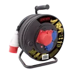 Przedłużacz siłowy zwijany na bębnie IP-44 2x2P+Z 230V~MAX.3600W + gniazdo 3P+N+Z 400V~MAX.6000W H05RR-F 5x1,5mm² - 20m SPZ1-12-1,5-20G