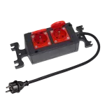 Przedłużacz WARSZTATOWY IP-44, 2x2P+Z 230V~/16A guma czarny H07RN-F 3x1,5mm² - 1,5m PWP-11-1,5