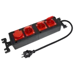Przedłużacz WARSZTATOWY IP-44, 4x2P+Z 230V~/16A guma czarny H07RN-F 3x1,5mm² - 5m PWP-1111-5