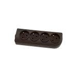 Gniazdo przenośne 4-krotne, 4x2P+Z 250V~/16A Brązowe z otworami do montażu GN-40-2