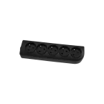 Gniazdo przenośne 5-krotne, 5x2P+Z 250V~/16A czarne z otworami do montażu GN-50-2