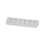 Gniazdo przenośne 6-krotne, 6x2P+Z 250V~/16A białe z otworami do montażu GN-60