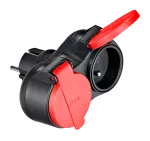 Rozgałęźnik 2-krotny 2x2P+Z gniazda okrągłe IP-44, 250V~/16A R-20BS-24