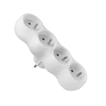Rozgałęźnik 4-krotny 4x2P+Z gniazda okrągłe 250V~/16A biały RT-40CA