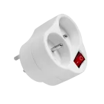 Rozgałęźnik 2-krotny 2x2P+Z gniazdo okrągłe z podświetlanym wyłącznikiem 250V~/16A biały RC-20W
