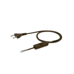 Przewód przyłączeniowy z przełącznikiem z zalewaną wtyczką płaską Złoty PVC 250V~/2,5A 2x0,75mm² - 2m S-13W-0,75-2-15