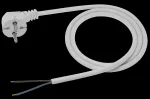 Przewód przyłączeniowy z zalewaną wtyczką kątową biały PVC 250V~/6A 2x0,75mm² - 5m PZ0,75-5-1