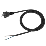 Przewód przyłączeniowy gumowy z zalewaną wtyczką prostą czarny 250V~/10A H05RR-F 2x1mm² - 4m PZ1P-4-G