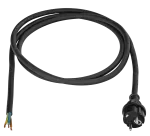 Przewód przyłączeniowy gumowy z zalewaną wtyczką prostą UNISCHUKO czarny 250V~/16A IP-44 H05RR-F 3x2,5mm² - 10m PZ2,5PK-010-G