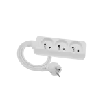 Przedłużacz przenośny 3-krotny, 3x2P+Z biały 250V~/10A 3x1mm² PVC - 5m z zalewaną wtyczką kątową UNISCHUKO, Economic EPS-305