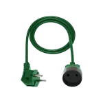 Przedłużacz przenośny 1-krotny, 1x2P zielony 250V~/10A 2x1mm² PVC - 5m z zalewaną wtyczką kątową Classic PS-13-7