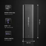 Qoltec Obudowa | kieszeń do dysków  M.2 SATA SSD | NGFF | USB-C