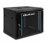 Qoltec Szafa RACK 19" | 9U | 600 x 500 x 450 | Hartowane drzwi | Wisząca | Stalowa obudowa | Zamek | Czarna