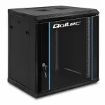 Qoltec Szafa RACK 19" | 12U | 600 x 635 x 450 | Hartowane drzwi | Wisząca | Stalowa obudowa | Zamek | Czarna