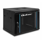 Qoltec Szafa RACK 19" | 6U | 600 x 370 x 600 | Hartowane drzwi | Wisząca | Stalowa obudowa | Zamek | Czarna